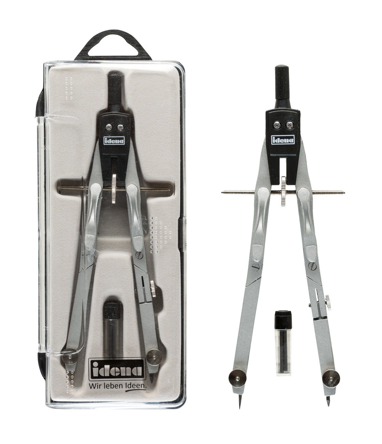 Idena Круг Idena 20062 - Schnellverstellzirkel im Etui, inklusive Ersatzminen in