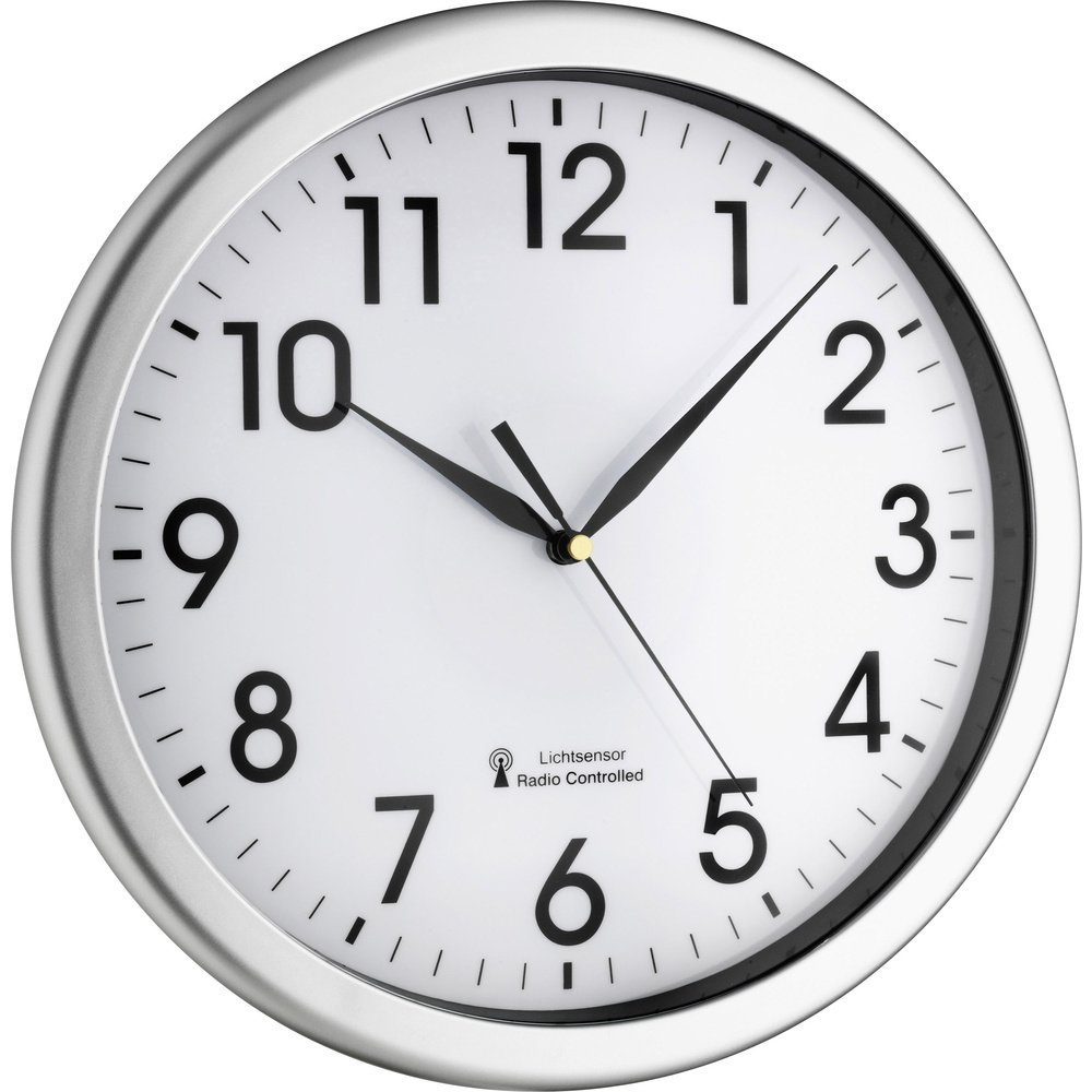 TFA Dostmann Wanduhr TFA Dostmann 60.3519.02 Funk Wanduhr 30.8 cm x 43 mm Silber