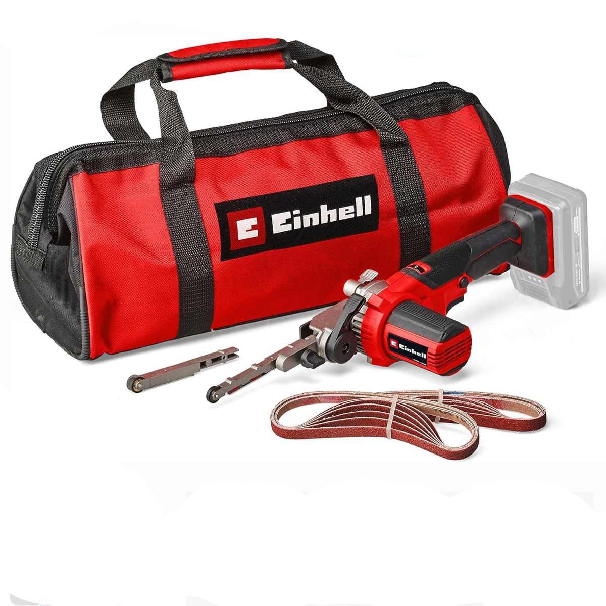 Einhell Powerfeile Akku-Bandfeile TE-BF 18 Li-Solo 18V 2x Schleifarme 9 mm und 13 mm