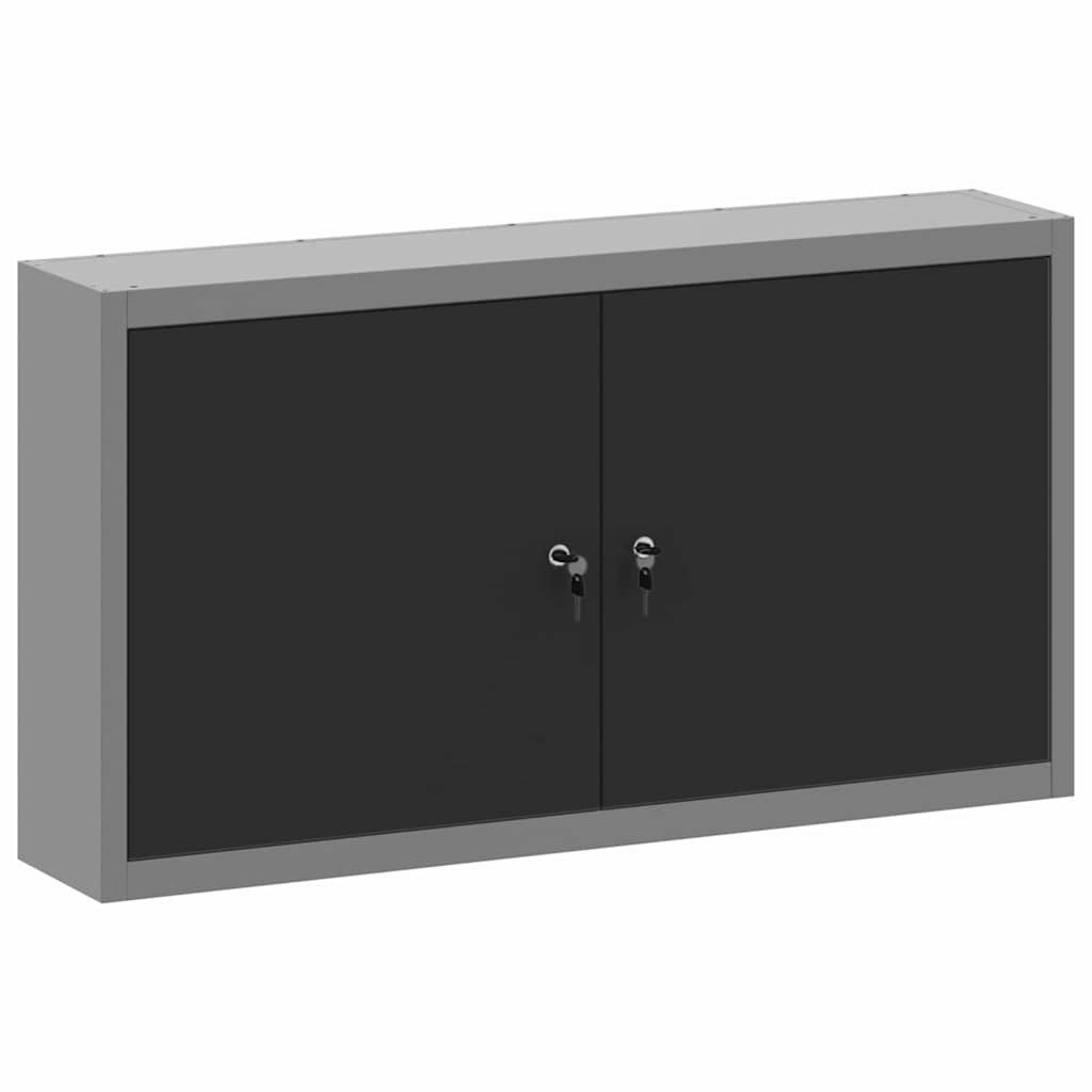 vidaXL Werkzeugbox Werkzeugschrank mit Regal Schwarz und Grau 100 x 20 x 55 cm (1 St)