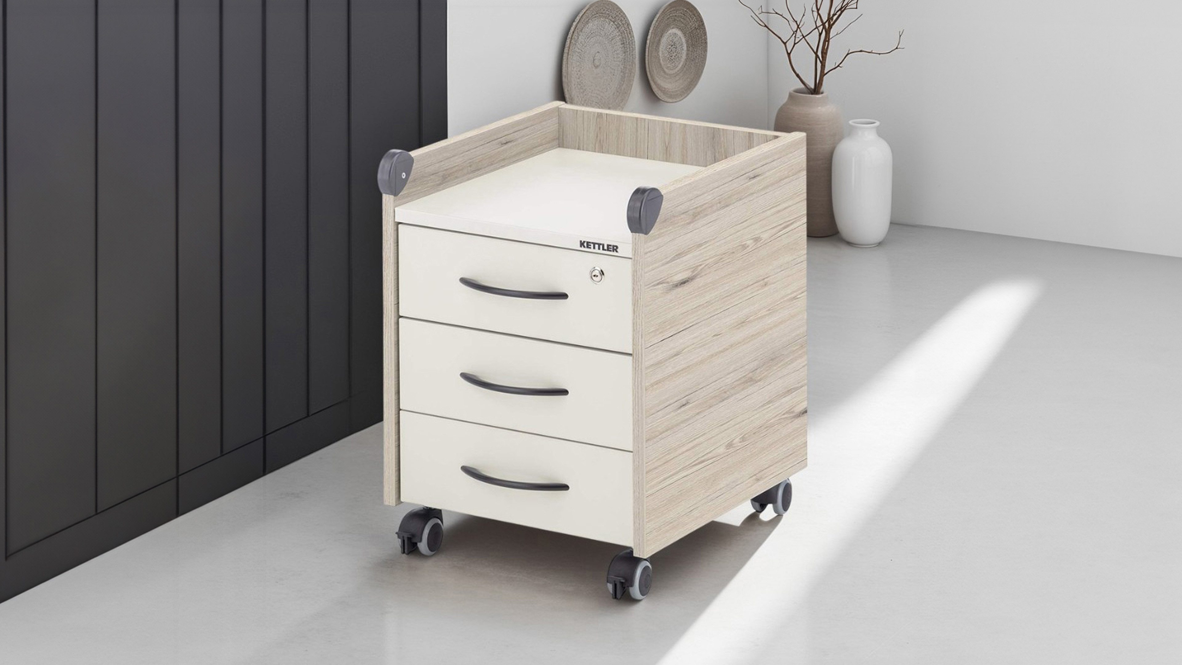 Vladon Aktenschrank Kettler (Rollcontainer Abschließbar) Abschließbar, günstig online kaufen