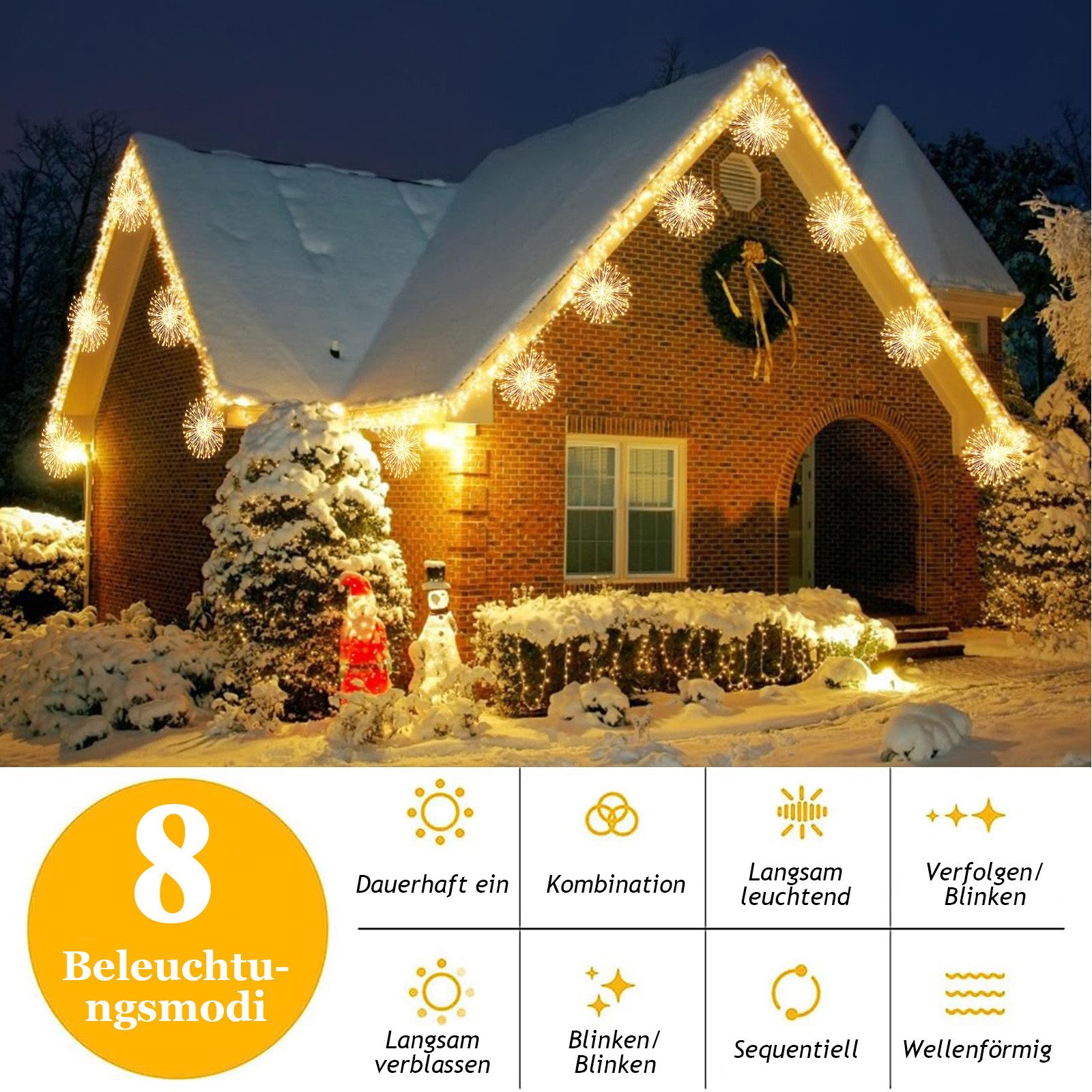 LMaxhome LED-Lichterkette Feuerwerk Wasserdicht Weihnachtsdeko Hängend günstig online kaufen