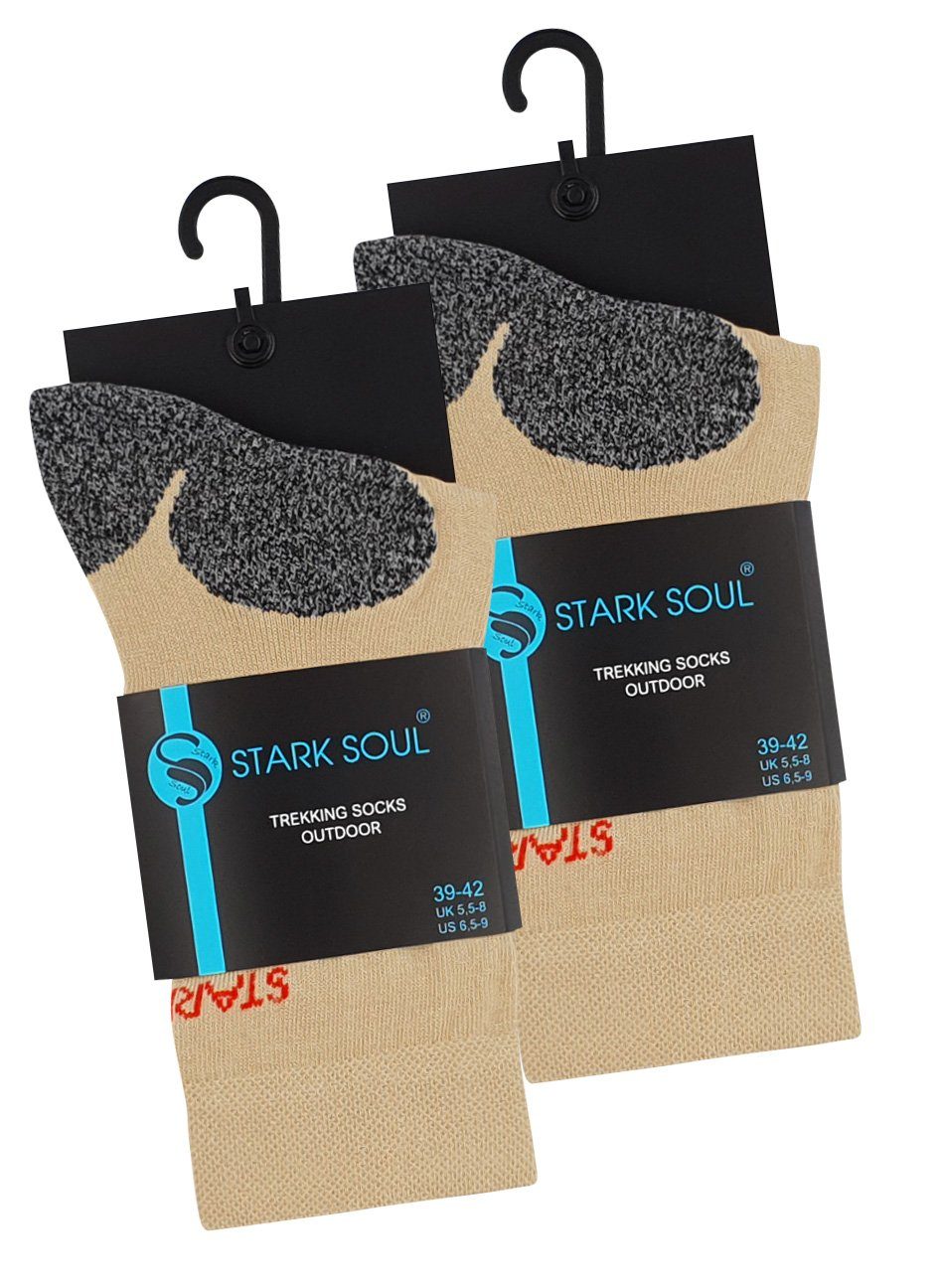 Stark Soul® Wandersocken 2 Paar Wandersocken, Trekking Outdoor Socken - Hiking (2 Paar) eingewebtes Logo