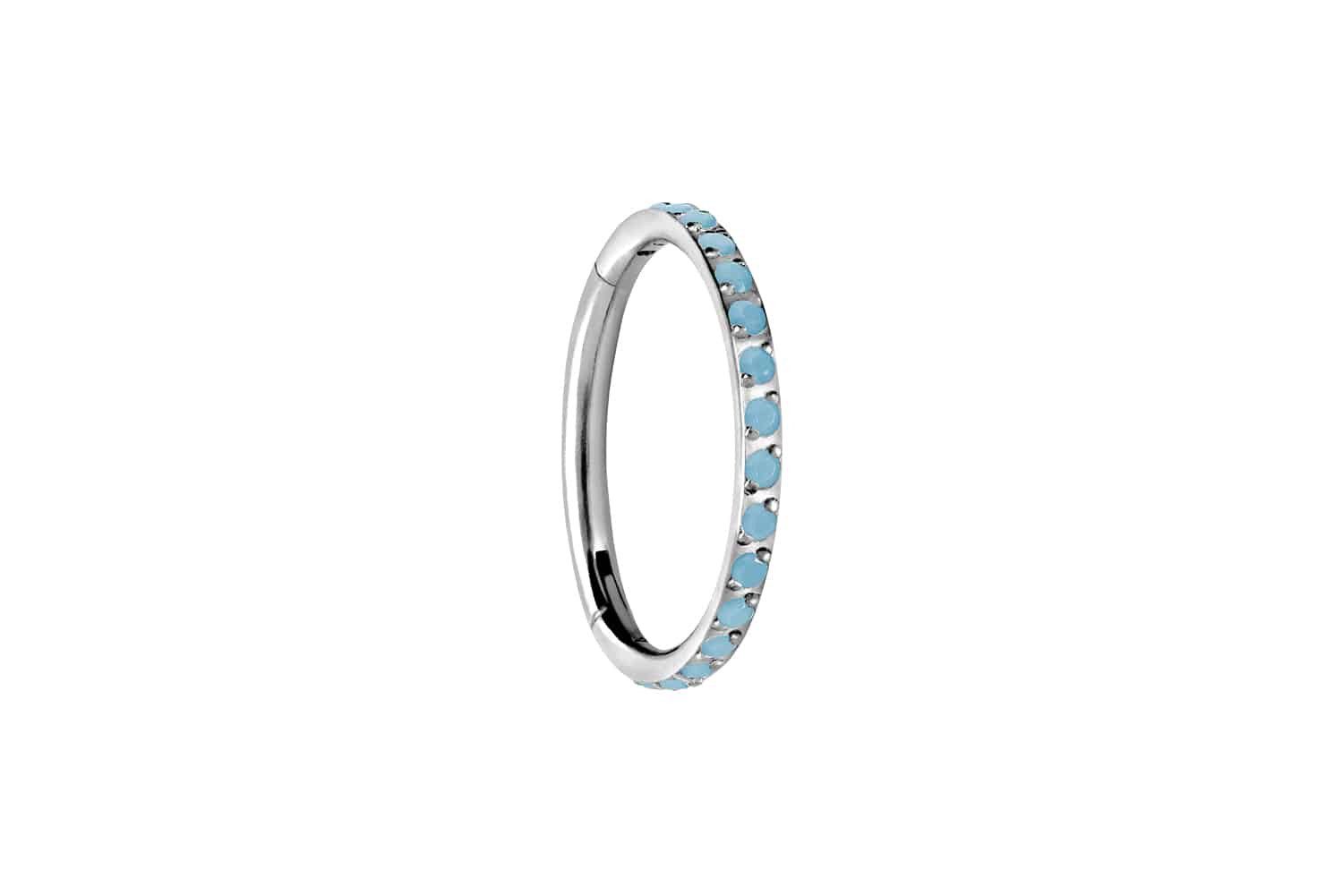PIERCINGLINE Piercing-Set Titan Segmentring Clicker EINGEFASSTE günstig online kaufen