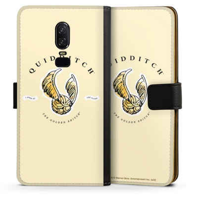 DeinDesign Handyhülle Quiddicht-The Golden Snitch, OnePlus 6 Hülle Handy Flip Case Wallet Cover Handytasche Leder