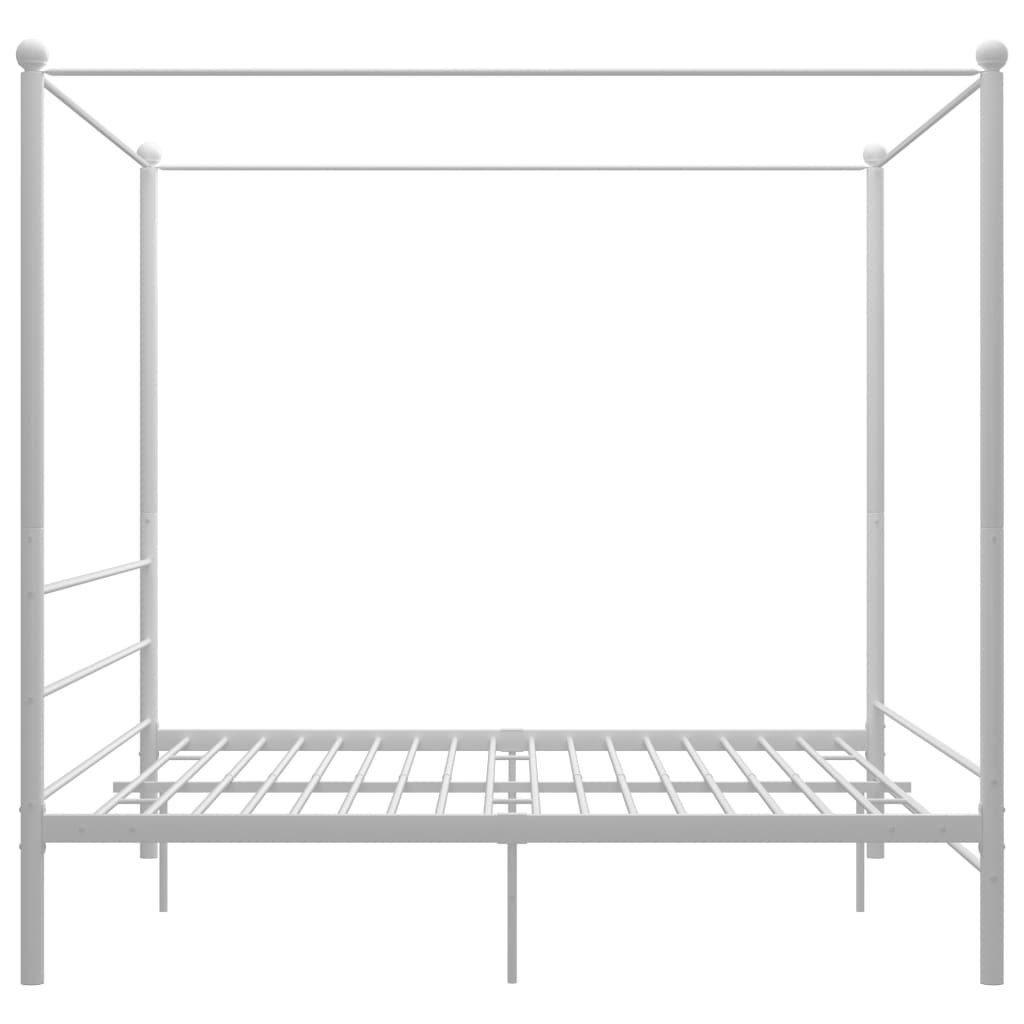 vidaXL Himmelbett 200 x 200 cm Himmelbett Weiß Metall 200x200 cm Doppelbett Bett Bettrah