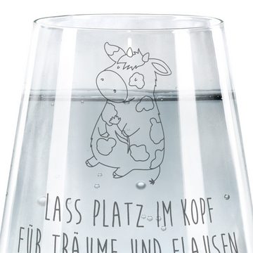 Mr. & Mrs. Panda Glas Kuh - Transparent - Geschenk, Kühe, Trinkglas, Träume, Milch, Spülmas, Premium Glas, Liebevolle Gestaltung