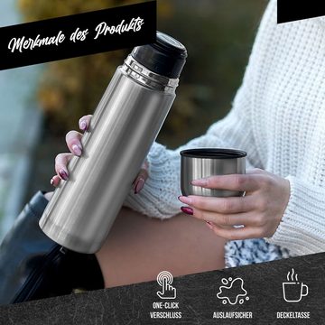 Goods+Gadgets Thermoflasche Edelstahl Thermoskanne, doppelwandiger Thermobecher Isolierkanne