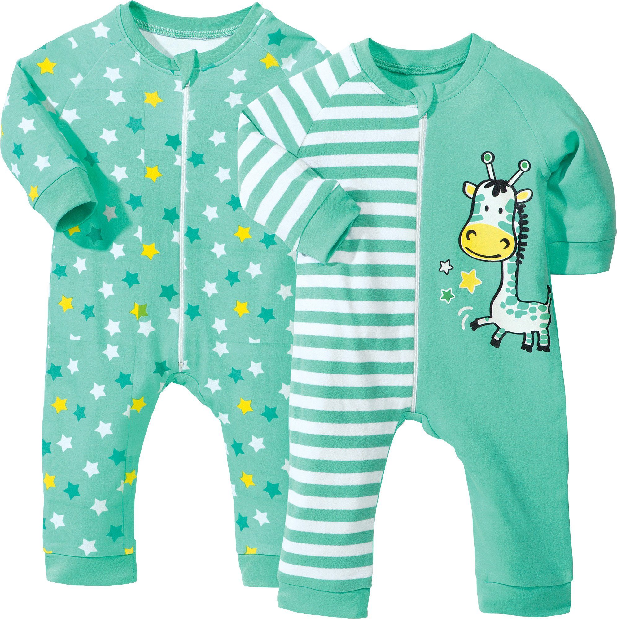 Erwin Streifen Pyjama Interlock-Jersey Baby-Schlafanzug (2 tlg) 2er-Pack Müller