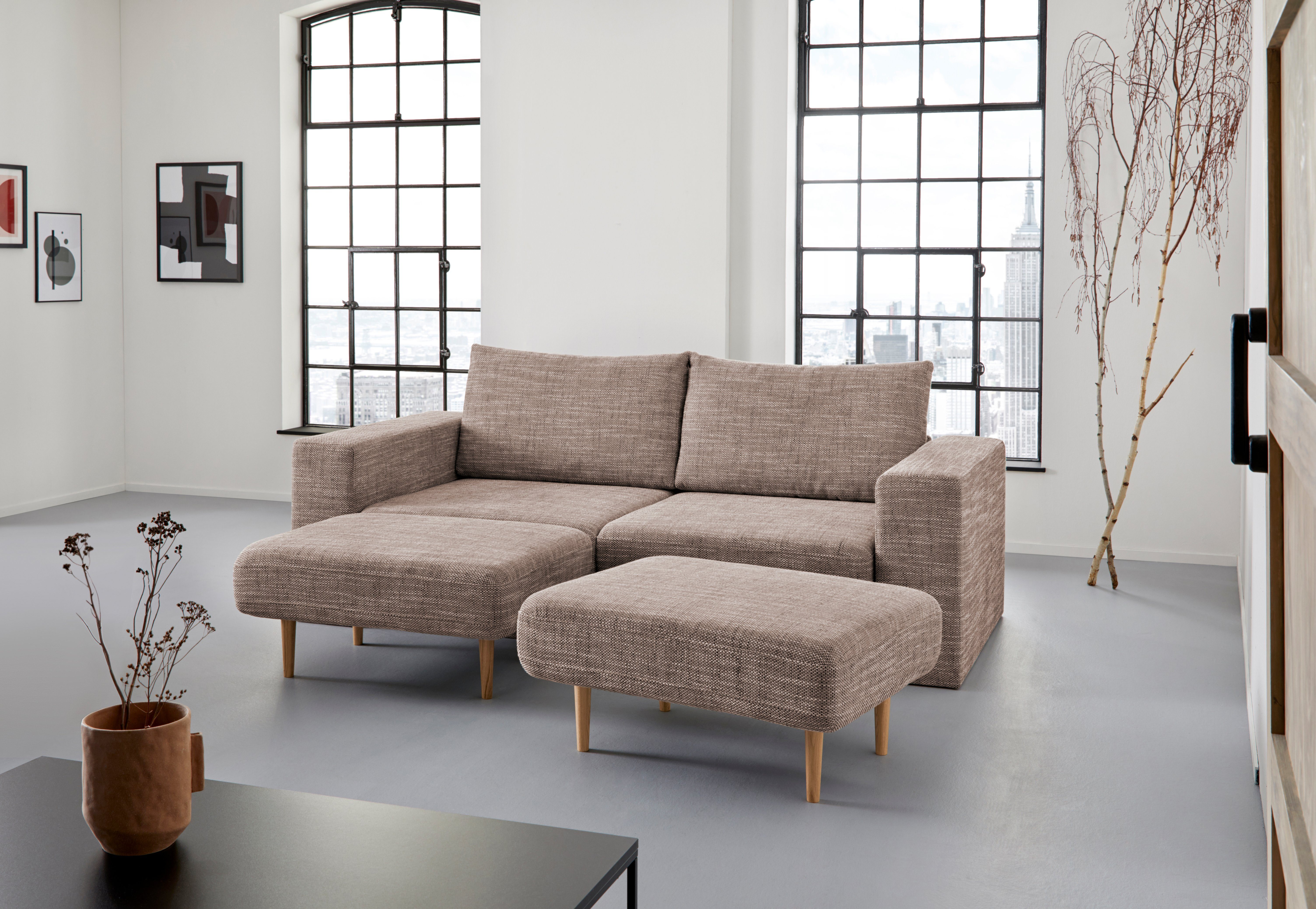 LOOKS by Wolfgang Joop 3,5-Sitzer Looksv, Verwandlungssofa: aus Sofa wird Sofa mit 2 Hockern