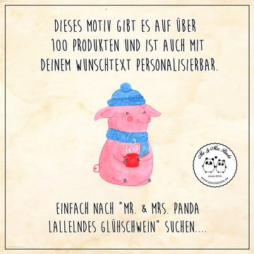 Mr. & Mrs. Panda Poster DIN A5 Schweinchen Glühwein - Eisblau - Geschenk, Posterdruck, Weihna, Lallelndes Glühschwein (1 St), Lebendige Farben