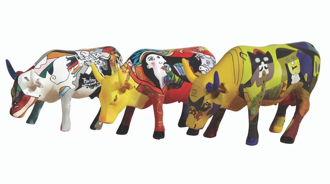 CowParade Tierfigur Art Pack - 3 x Cowparade Picowso
