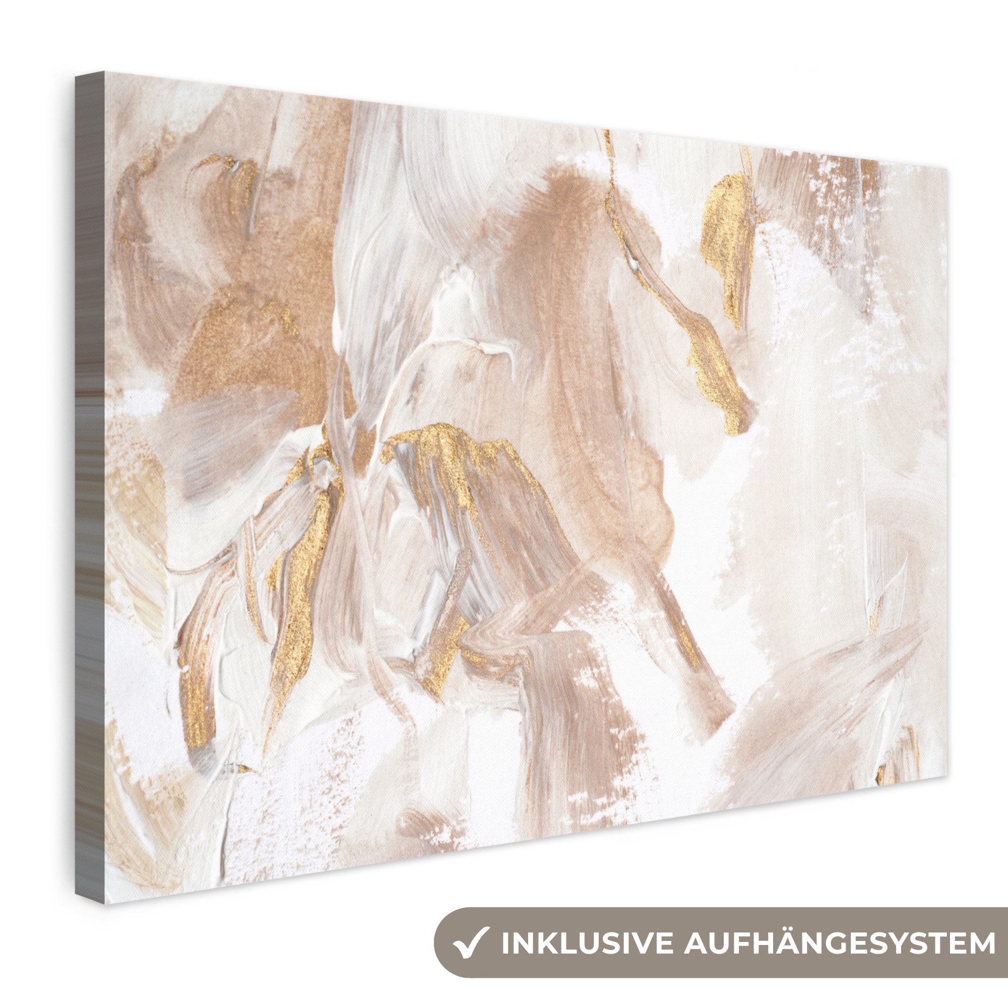 OneMillionCanvasses® Leinwandbild Farbe - Weiß - Abstrakt, Fotodruck (1 St), Leinwand Bilder Klein, Wand Dekoration Aesthetic 30x20 cm