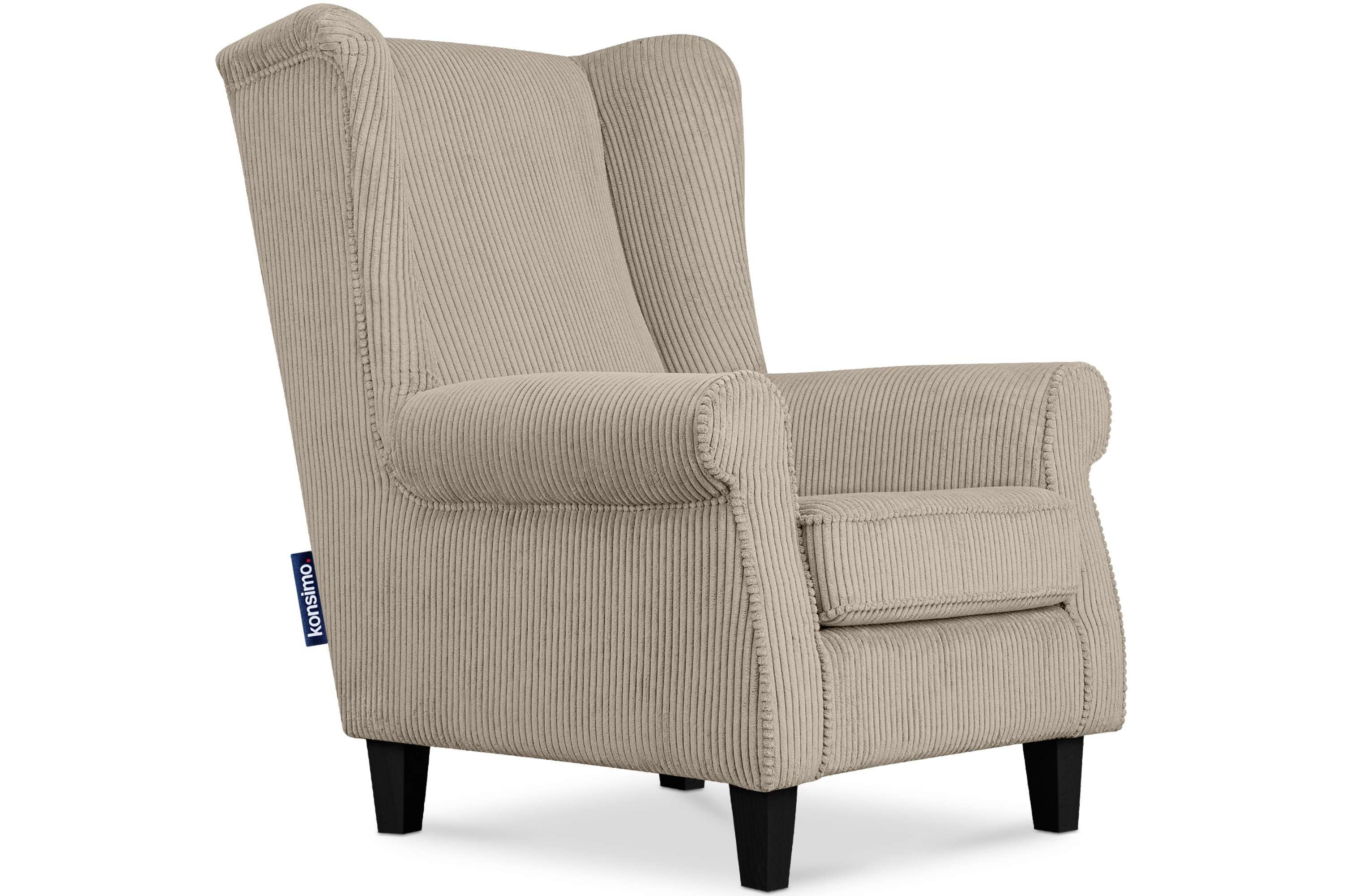 KONSIMO® Ohrensessel MILES Gepolsterter Sessel, mit günstig online kaufen