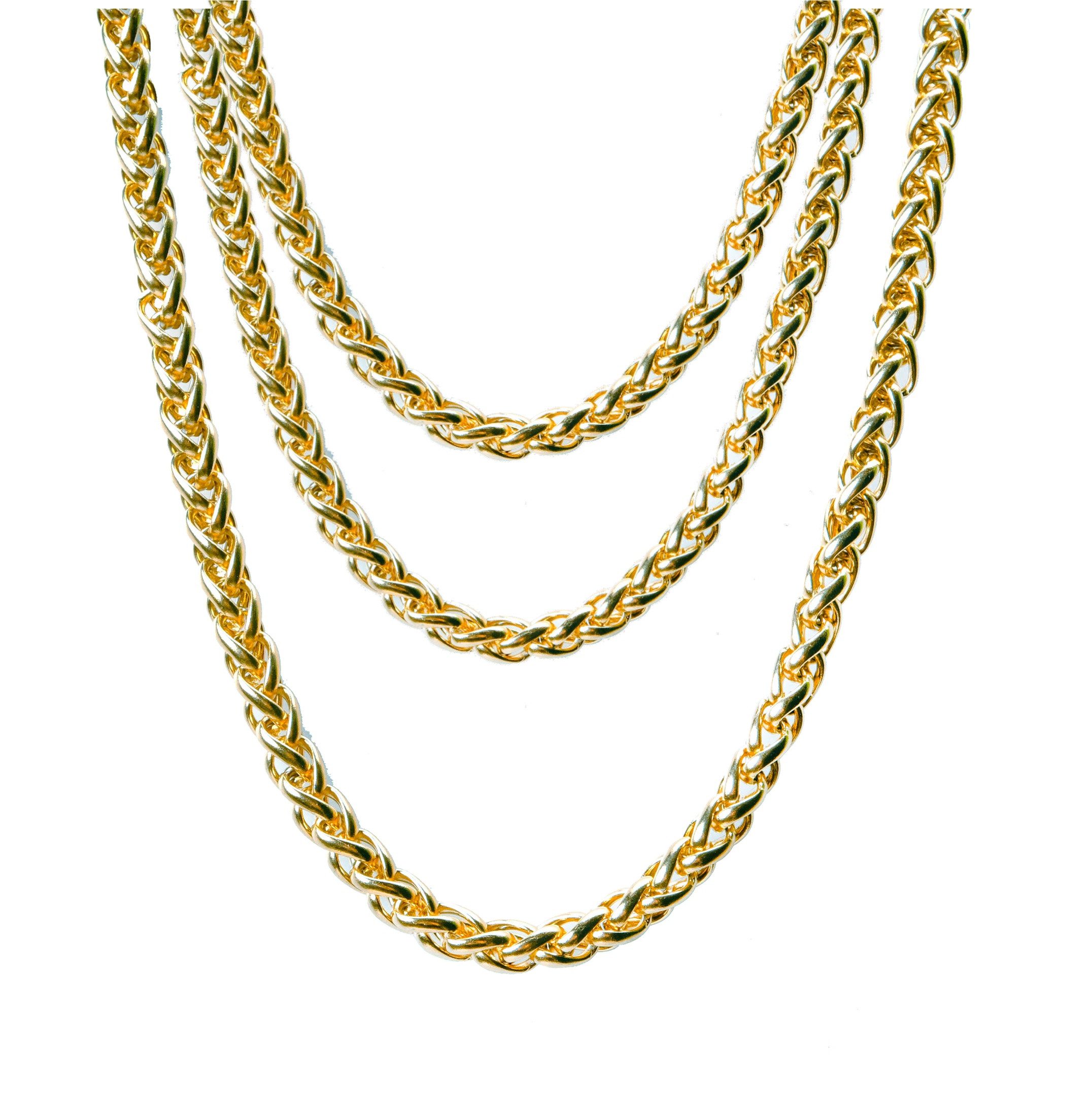 Kostüm 1x Goldkette Panzerkette 50cm Vokuhila Accessoire 80er 90er Fasching