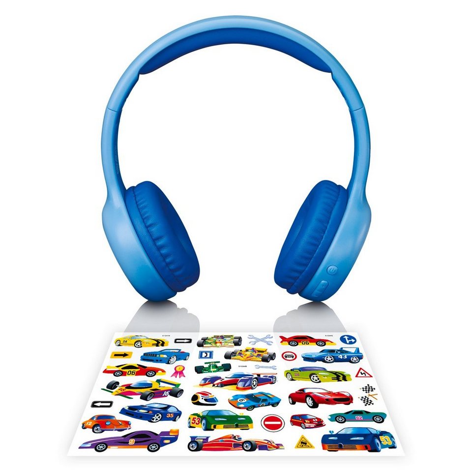 Lenco HPB-110 Kinderkopfhörer mit Sticker Over-Ear-Kopfhörer,  Batteriespielzeit: bis zu 20 Stunden
