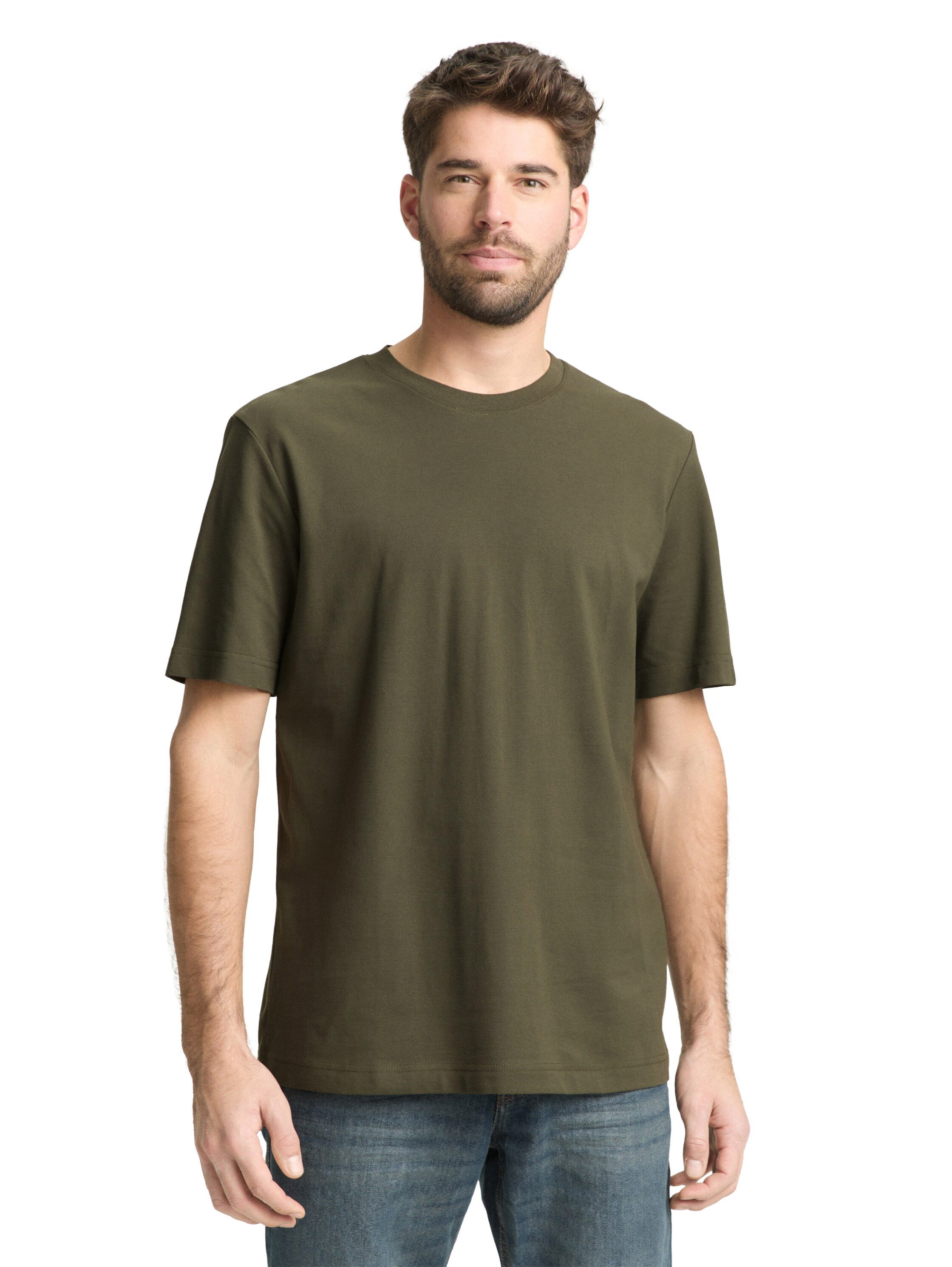 TOM TAILOR T-Shirt mit Pique Struktur
