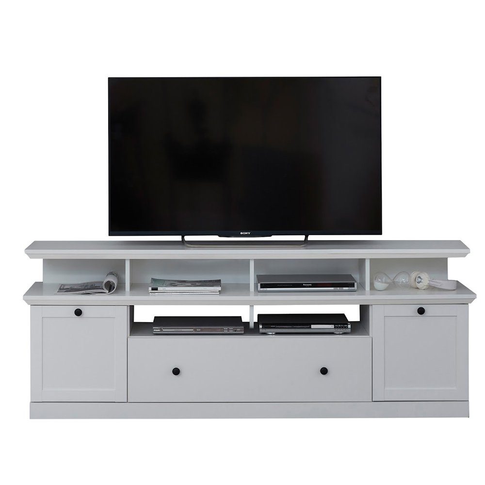trendteam TV-Aufsatz, TV-Board Lowboard Aufsatz Kommode Sideboard Weiß 177x17x33cm