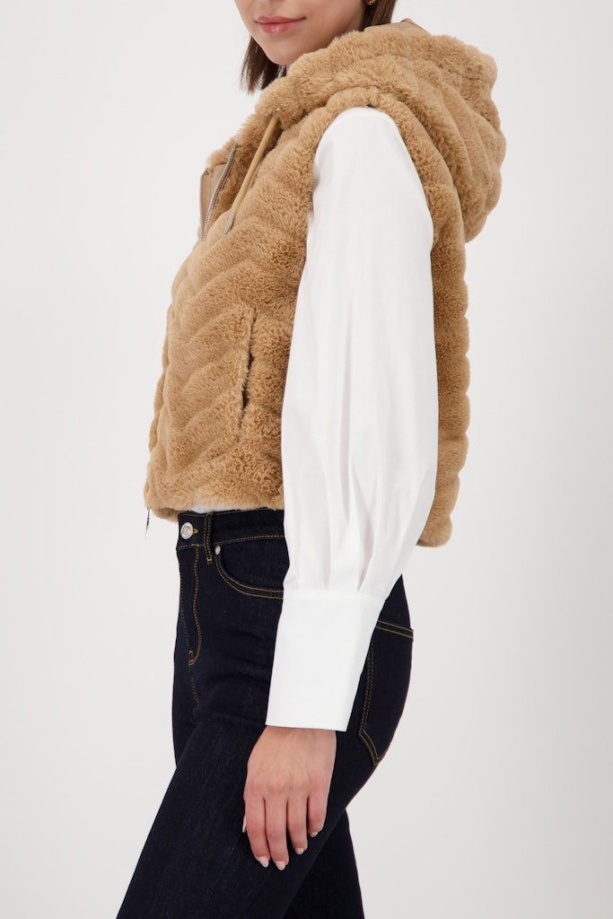 Monari Strickweste 809275 Kapuze und Reißverschluss für praktischen Komfort