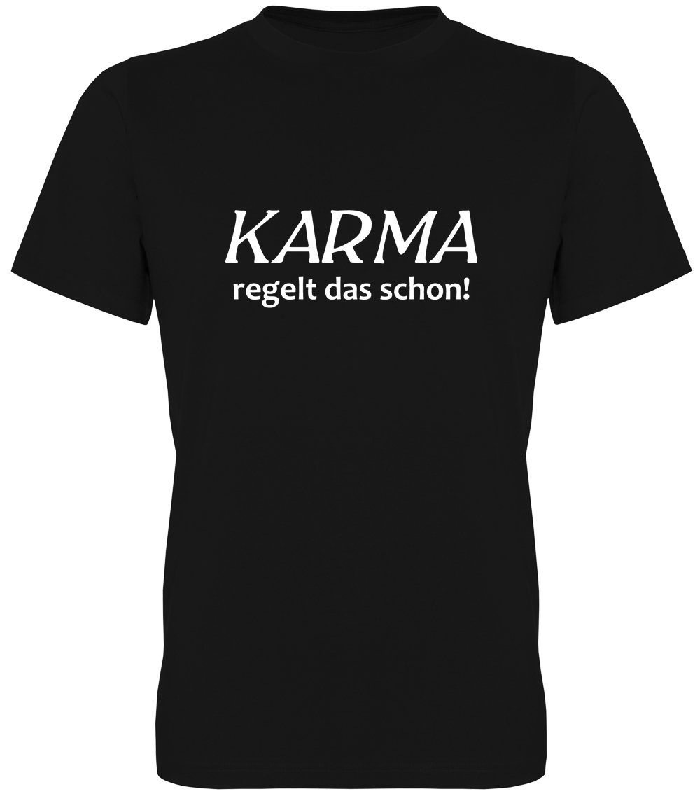 Ggraphics TShirt Karma regelt das schon! Herren TShirt, mit