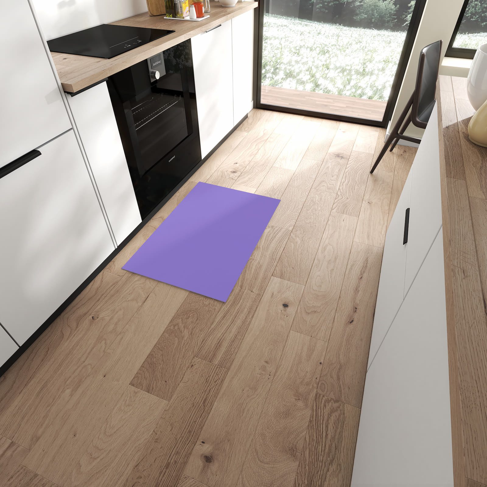 Primedeco Küchenläufer Küchenteppich Lavendelviolett, Rechteckig, Höhe: 3 mm, rutschfest, waschbar & pflegeleicht