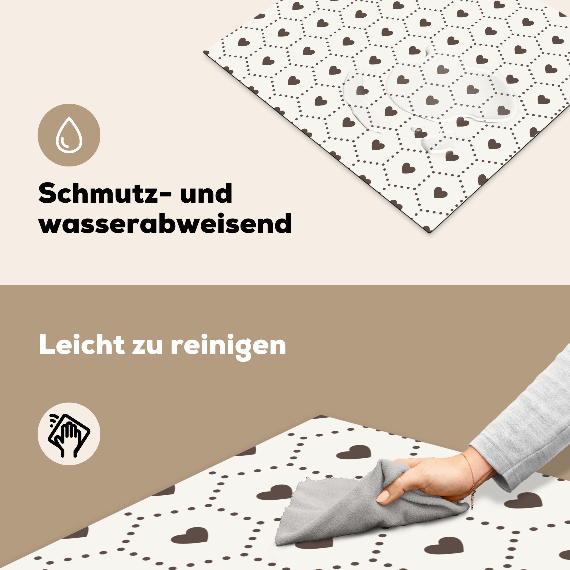 MuchoWow Herdblende-/Abdeckplatte - Muster, Induktionskochfeld, Design cm, Geometrie - 57x51 (1 tlg), Induktionsschutz, - Vinyl, Ceranfeldabdeckung Herz