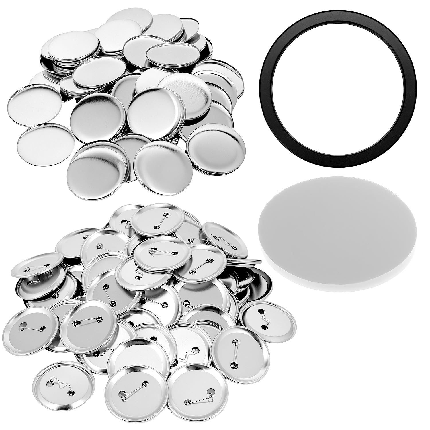 FOUORTUNATE-BEE Multitool 100er Button Rohlinge 58 mm, Badge Zubehör für Buttonmaschine, (100 St), Ansteckbutton Set für DIY Badges Schule Verein Party und Werbung