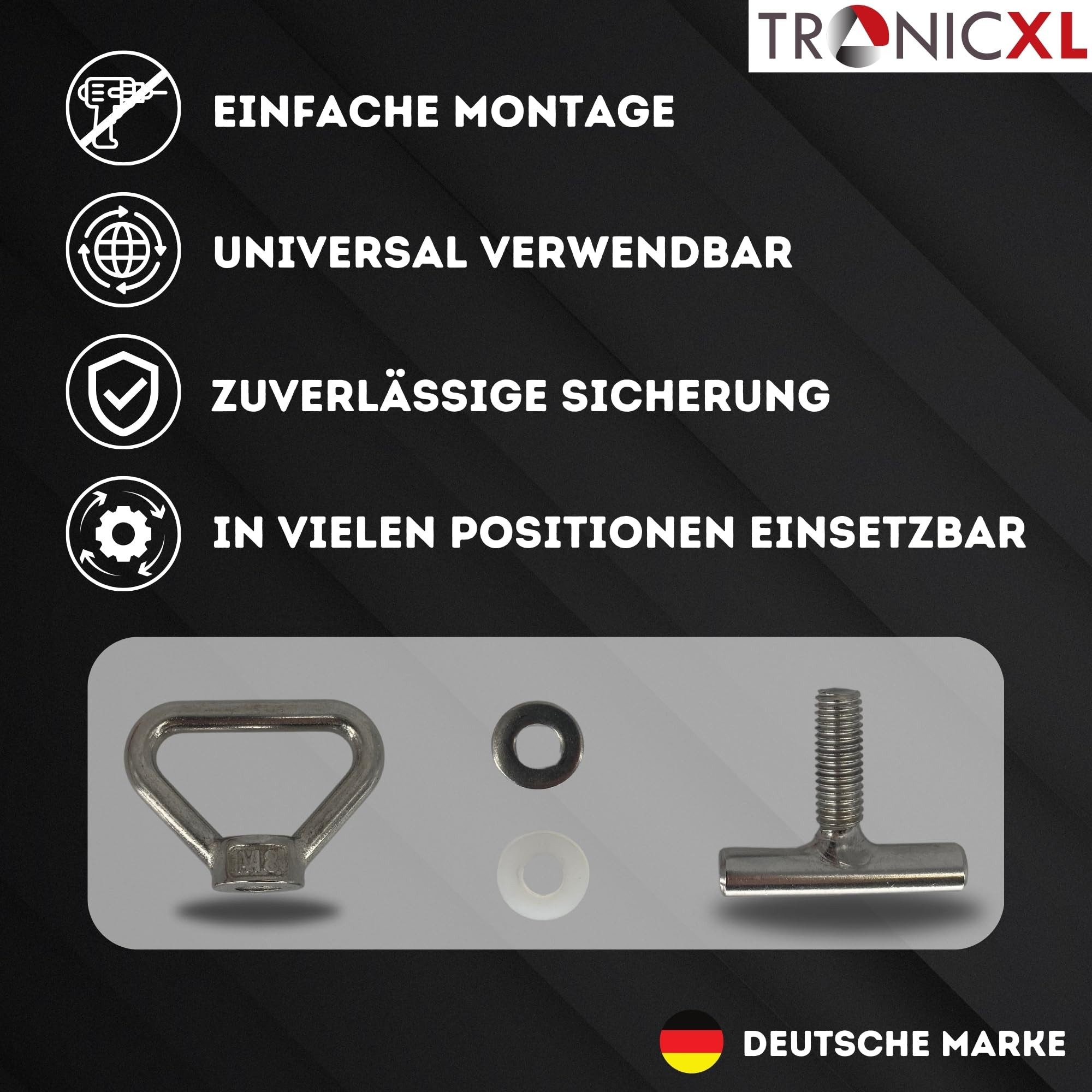 TronicXL Öse 8 Zurrösen für Mercedes Benz Vito V-Klasse W447 Viano W639 Schiene (Schienensstem, 8-St., Kofferraum Schrauben), Ladungssicherung Zubehör Innenraum