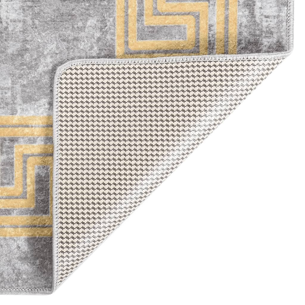 vidaXL Teppich 80 x 150 cm Teppich Waschbar 80x150 cm Grau Rutschfest, Höhe: 0 mm