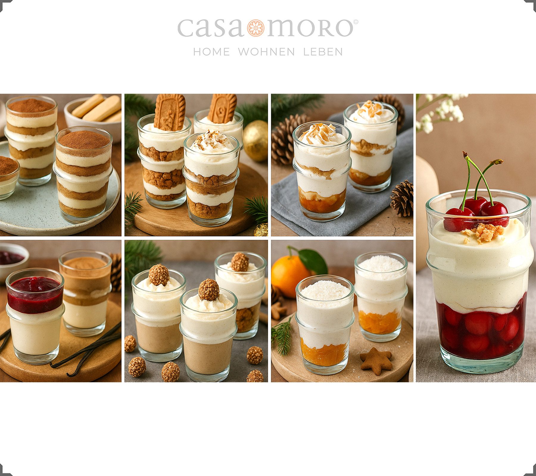 Casa Moro Gläser-Set Kaffee Gläser Set 4er transparent Teegläser Dessertgläser Espresso, 4-teilig, 150 ml je Glas, für Kalt- und Heißgetränke, mundgeblasen