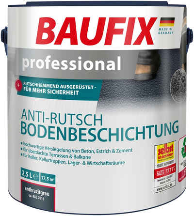 Baufix Acryl-Flüssigkunststoff professional Anti-Rutsch Bodenbeschichtung, rutschhemmend, wetterbeständig, lichtbeständig, 2,5L, matt