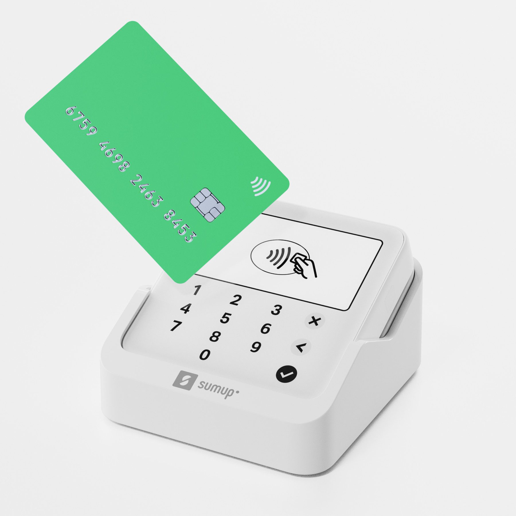 SumUp POS-System Solo Lite Kartenterminal mit Ladestation, Immer einsatzbereit dank integrierter Ladestation