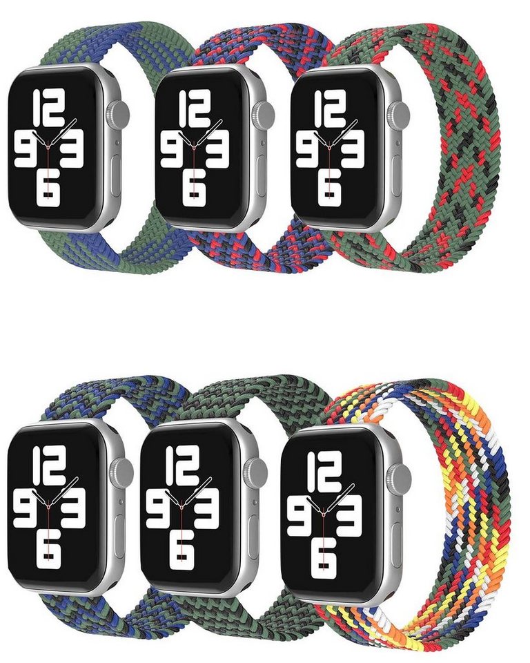 FIDDY Smartwatch-Armband Geeignet für Apple Watch 42MM/44MM/45mm Armband,  Geflochtenes Nylonarmband mit einer Schlaufe für iWatch