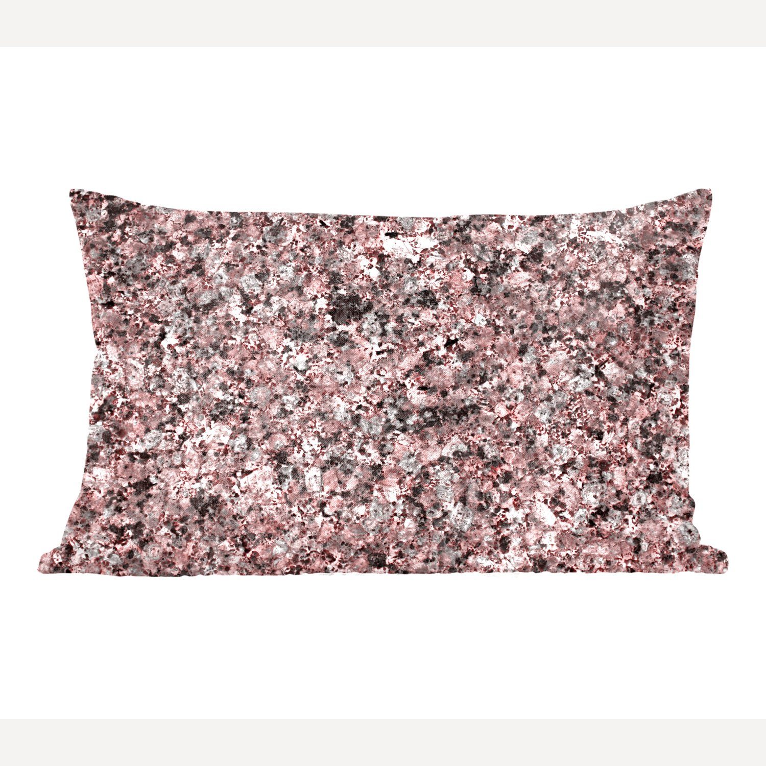 MuchoWow Dekokissen Rosa - Schwarz - Kristall - Granit, Wohzimmer Dekoration, Zierkissen, Dekokissen mit Füllung, Schlafzimmer