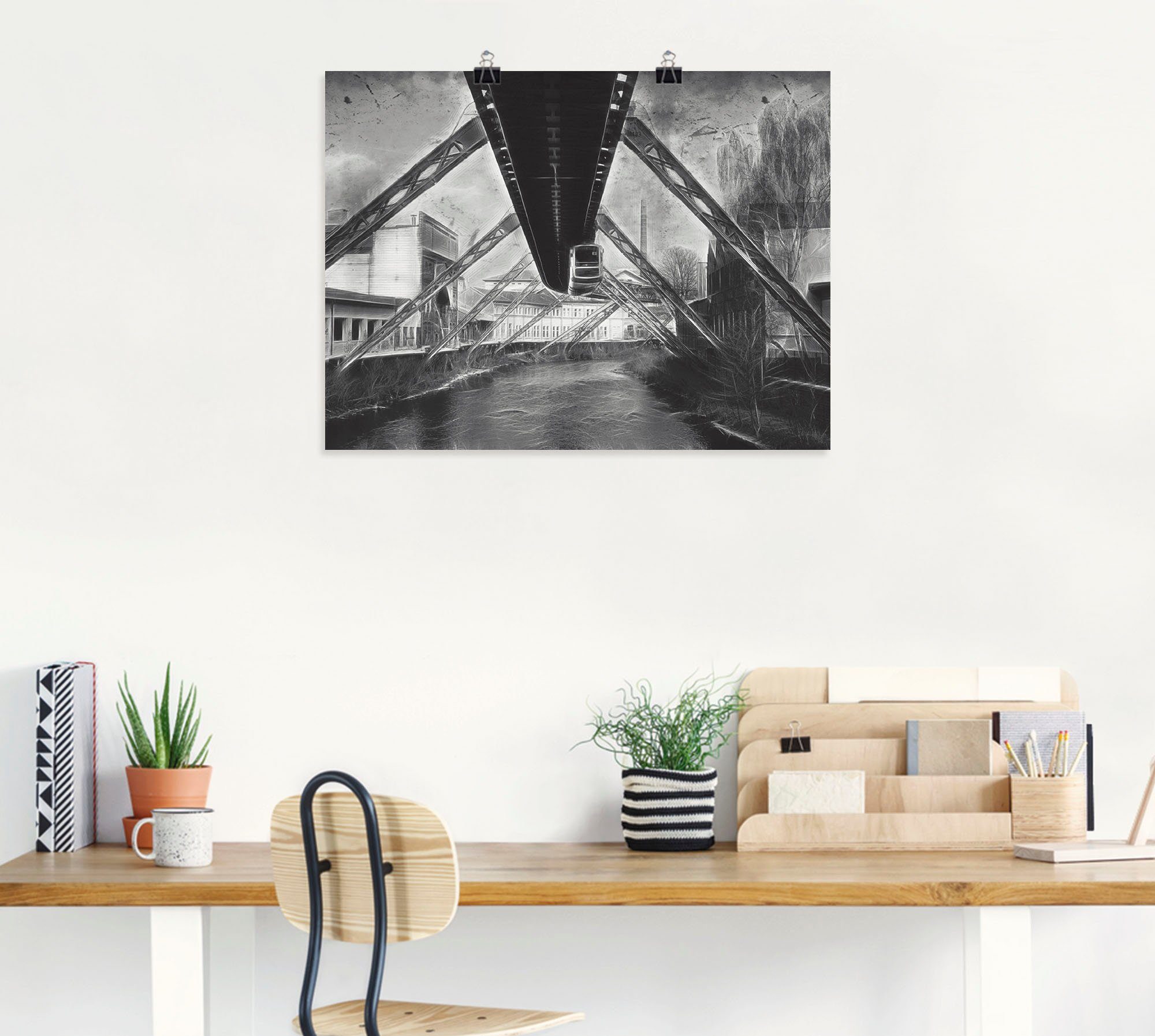 Artland Poster Wuppertal Skyline Collage II, Architektonische Elemente (1 St), ohne Rahmen