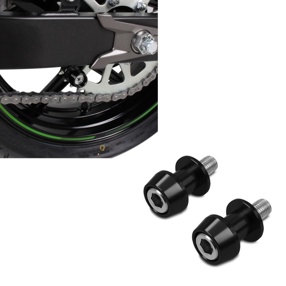 Zaddox Motor-Schutzhülle 2x Motorrad Prismabuchsen-Racingadapter Motea Assen M8 sw Spar-Set