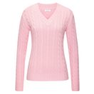 LASCANA V-Ausschnitt-Pullover mit Zopfstrickmuster