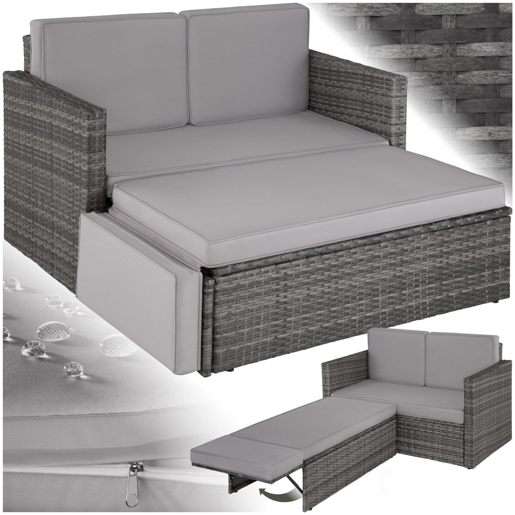 tectake Loungeset Rattan Lounge, (Set., 2-tlg), günstig online kaufen