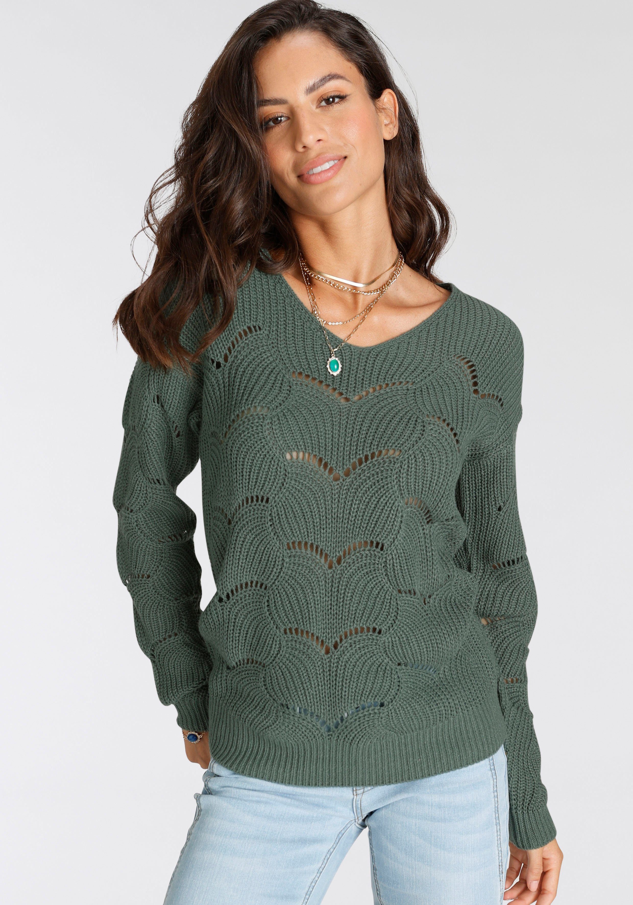 Laura Scott Strickpullover mit modischem Strickmuster günstig online kaufen