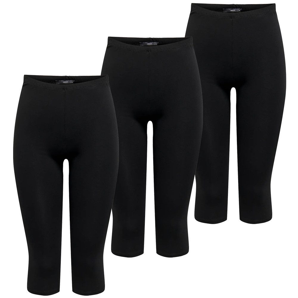 ONLY 3/4-Leggings Damen 3/4 Leggings JRS 3er Pack Schwarz Slim Fit Freitzei günstig online kaufen