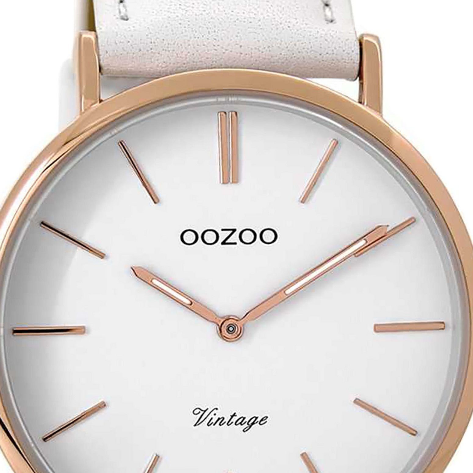 (ca. groß Lederarmband Quarzuhr 40mm), weiß, OOZOO rund, Fashion Armbanduhr Damen weiß, Oozoo Damenuhr