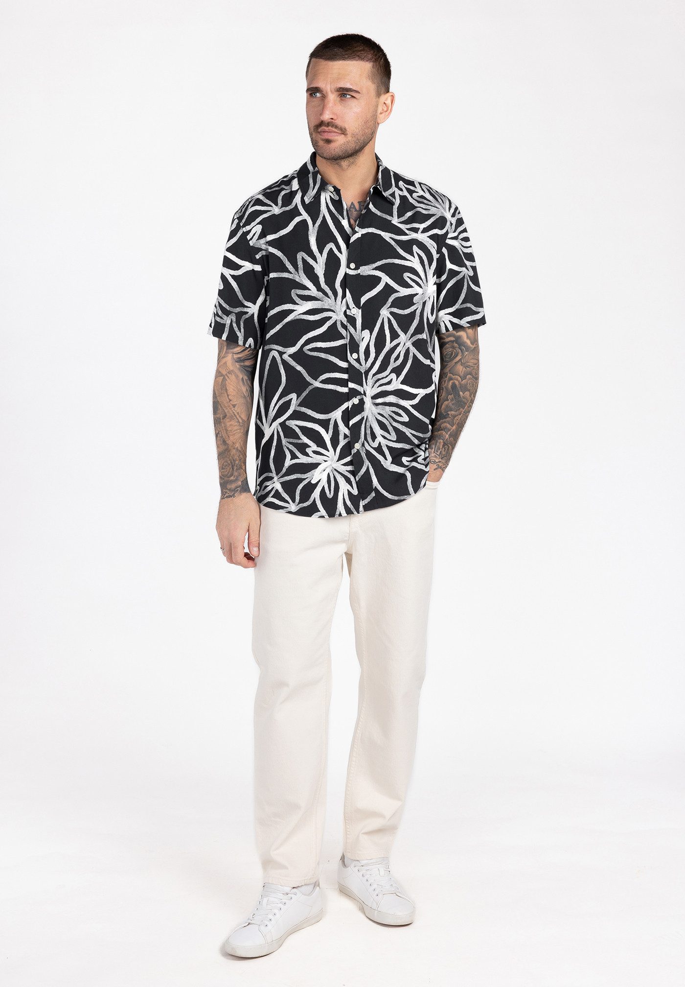 Key Largo Kurzarmhemd MSH KLBEACH 1/2 allover printed (1-tlg)