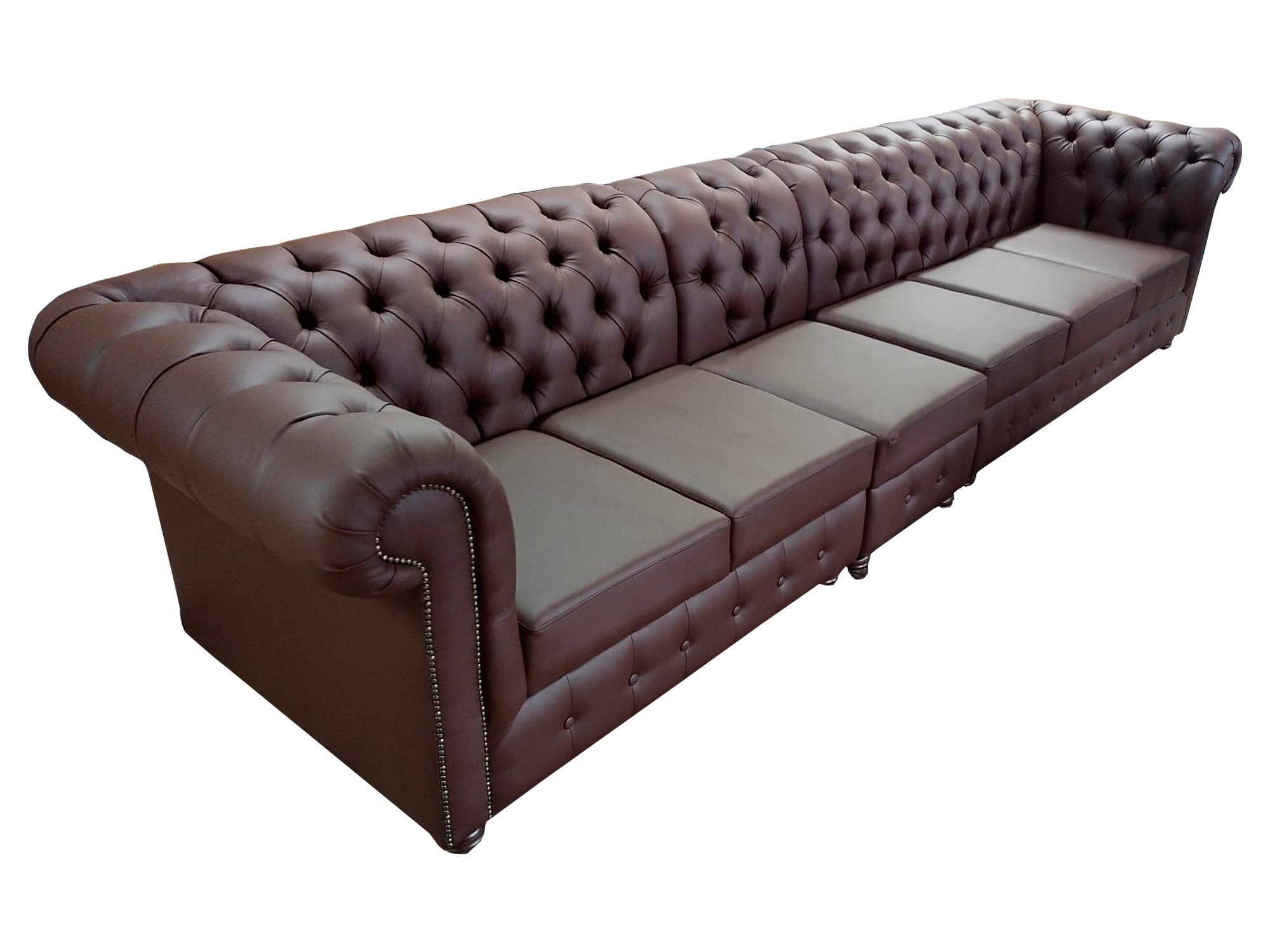 JVmoebel Sofa, Chesterfield Big Sofa Couchen Ledersofa xxl Big Sofas Braun Couch