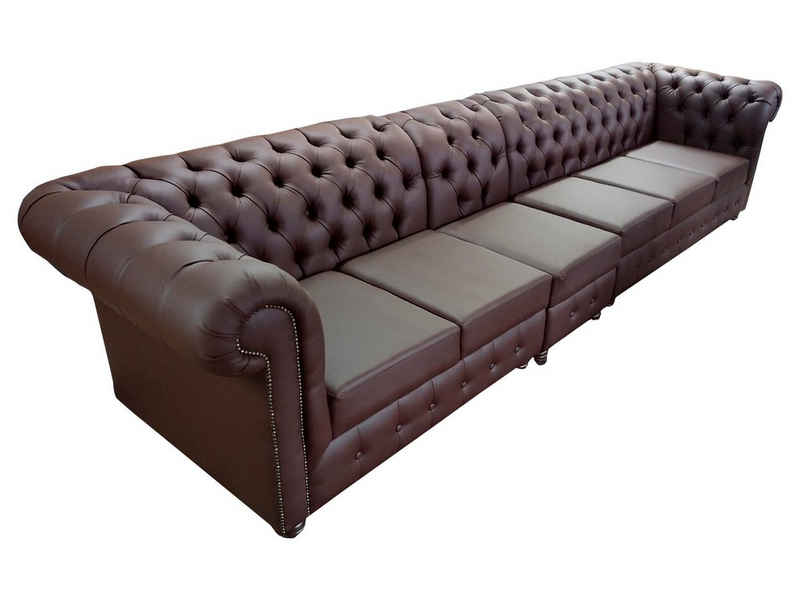 JVmoebel Chesterfield-Sofa Großes modernes 6-Sitzer Sofa in Chesterfield braun