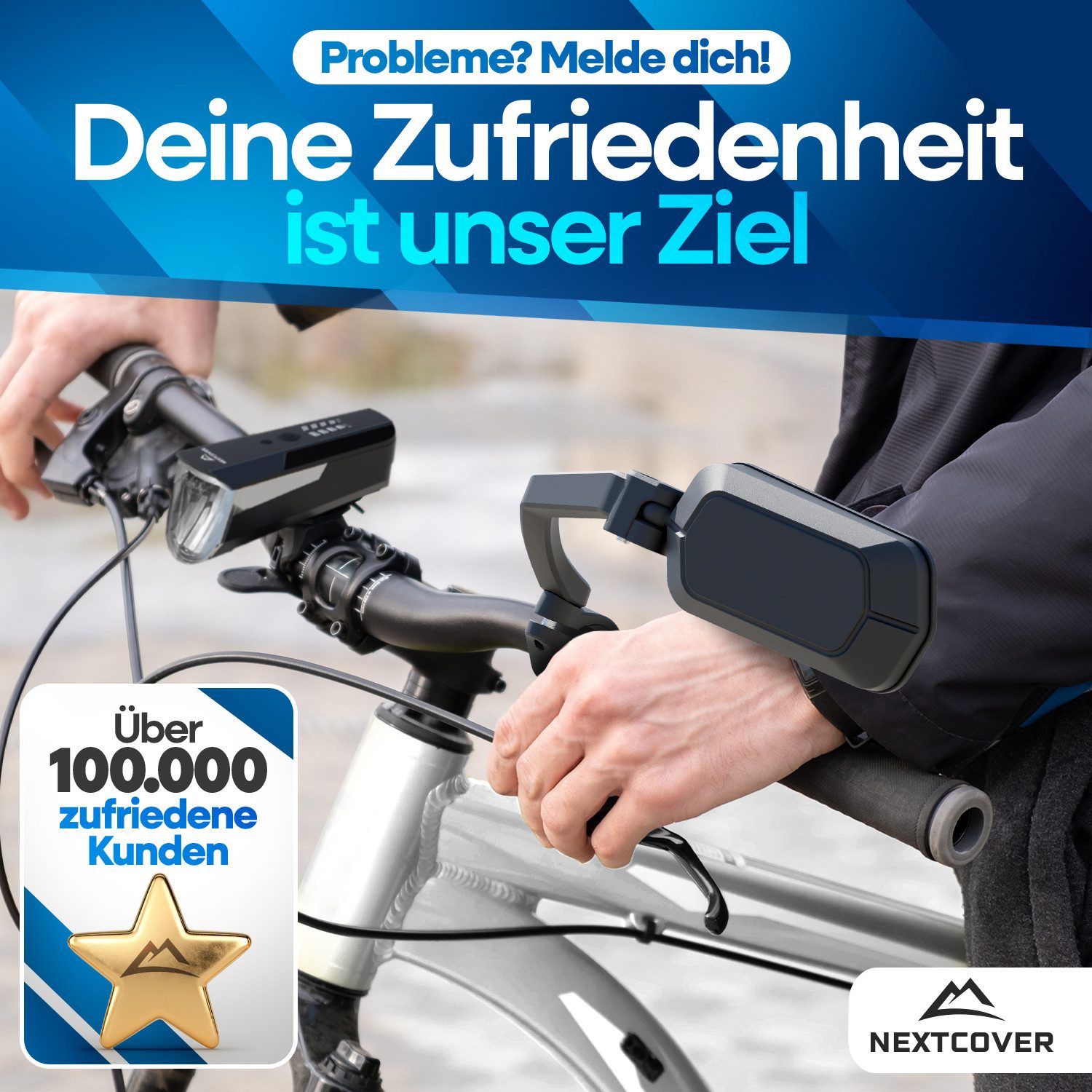 Nextcover Fahrradspiegel NEXTCOVER® Fahrradspiegel für Lenker mit ProVision-Echtglas