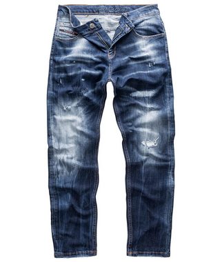 Rock Creek Regular-fit-Jeans Herren Jeans Stonewashed Dunkelblau RC-3104