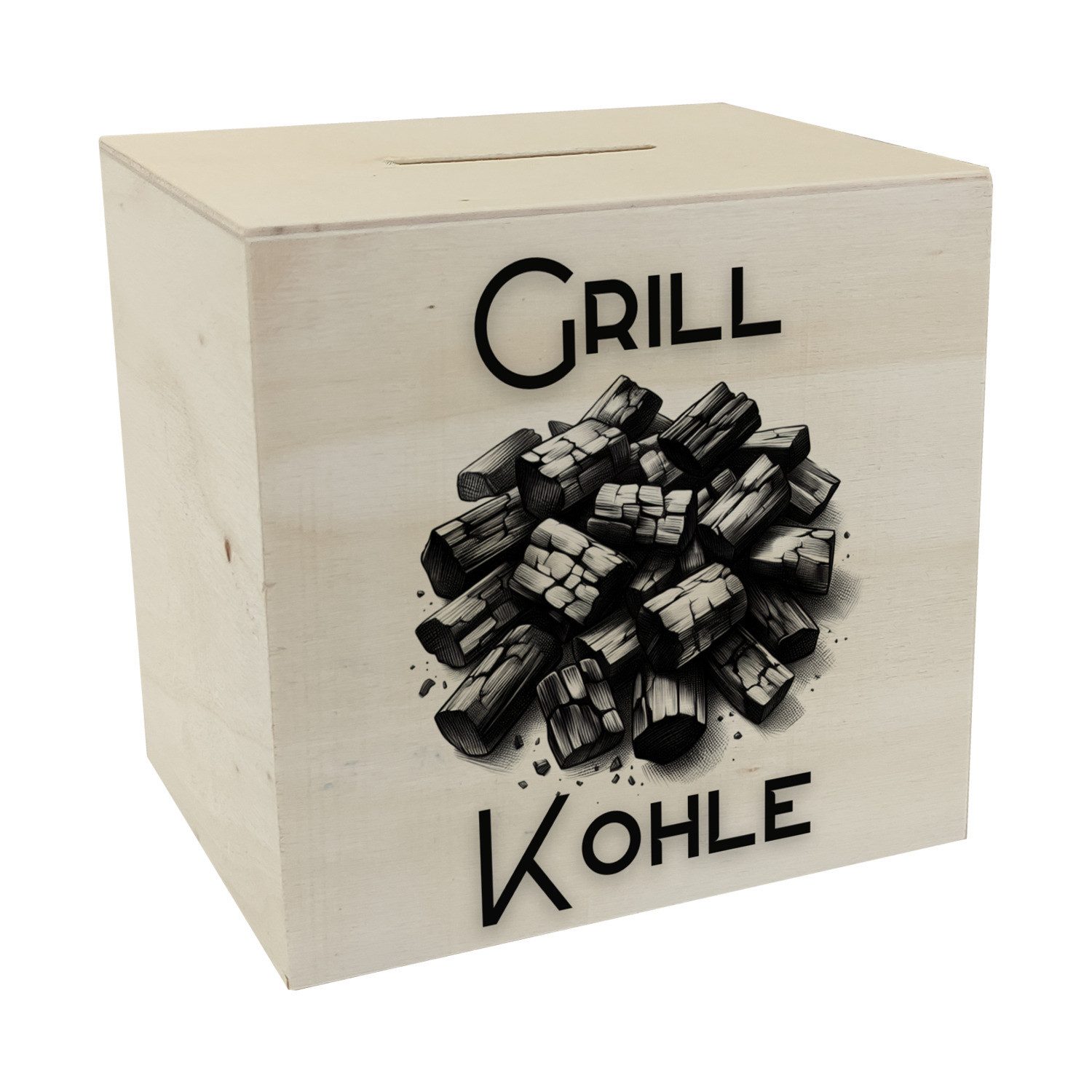 Spardose Grillkohle Spardose aus Holz