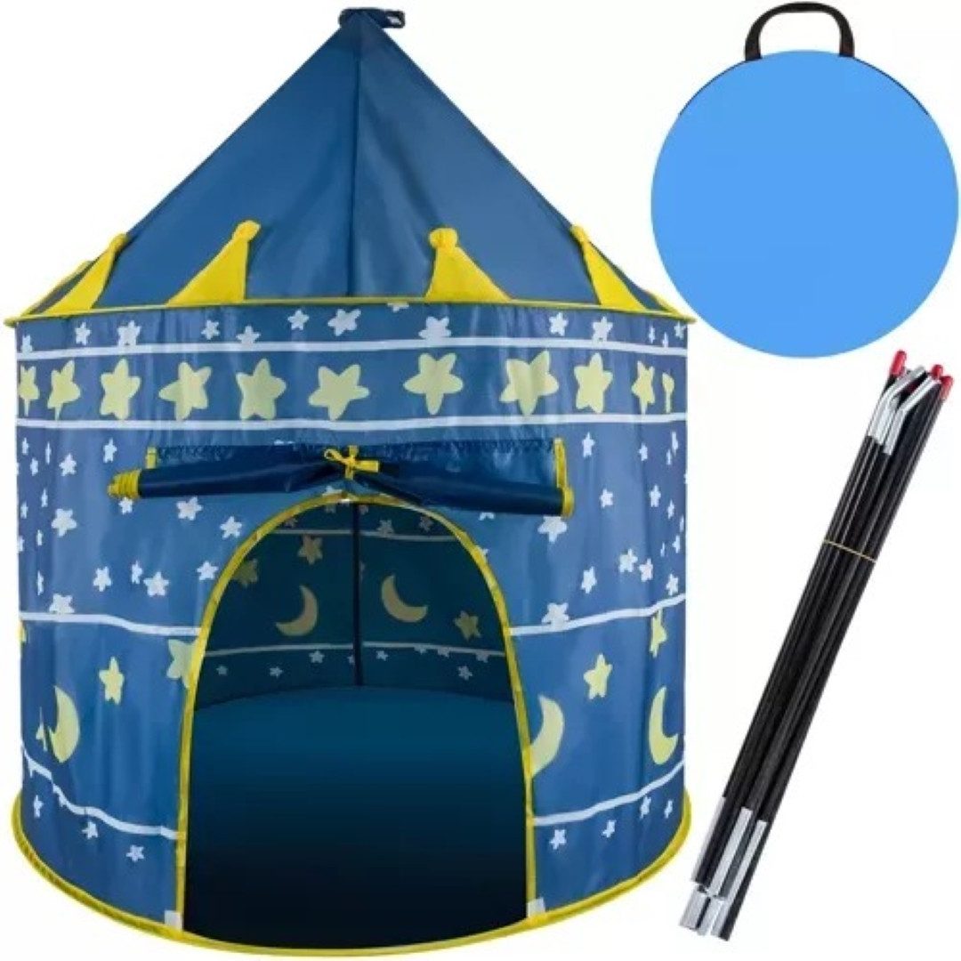KRUZZEL Spielzelt Marineblaues Palastzelt für Kinder – Spielzelt für Haus und Garten (Spielzelt für Kinder im Innen- und Außenbereich., Enthält Zelt, Tragetasche für einfachen Transport) Fördert kreatives Spiel und regt die Fantasie der Kinder an.