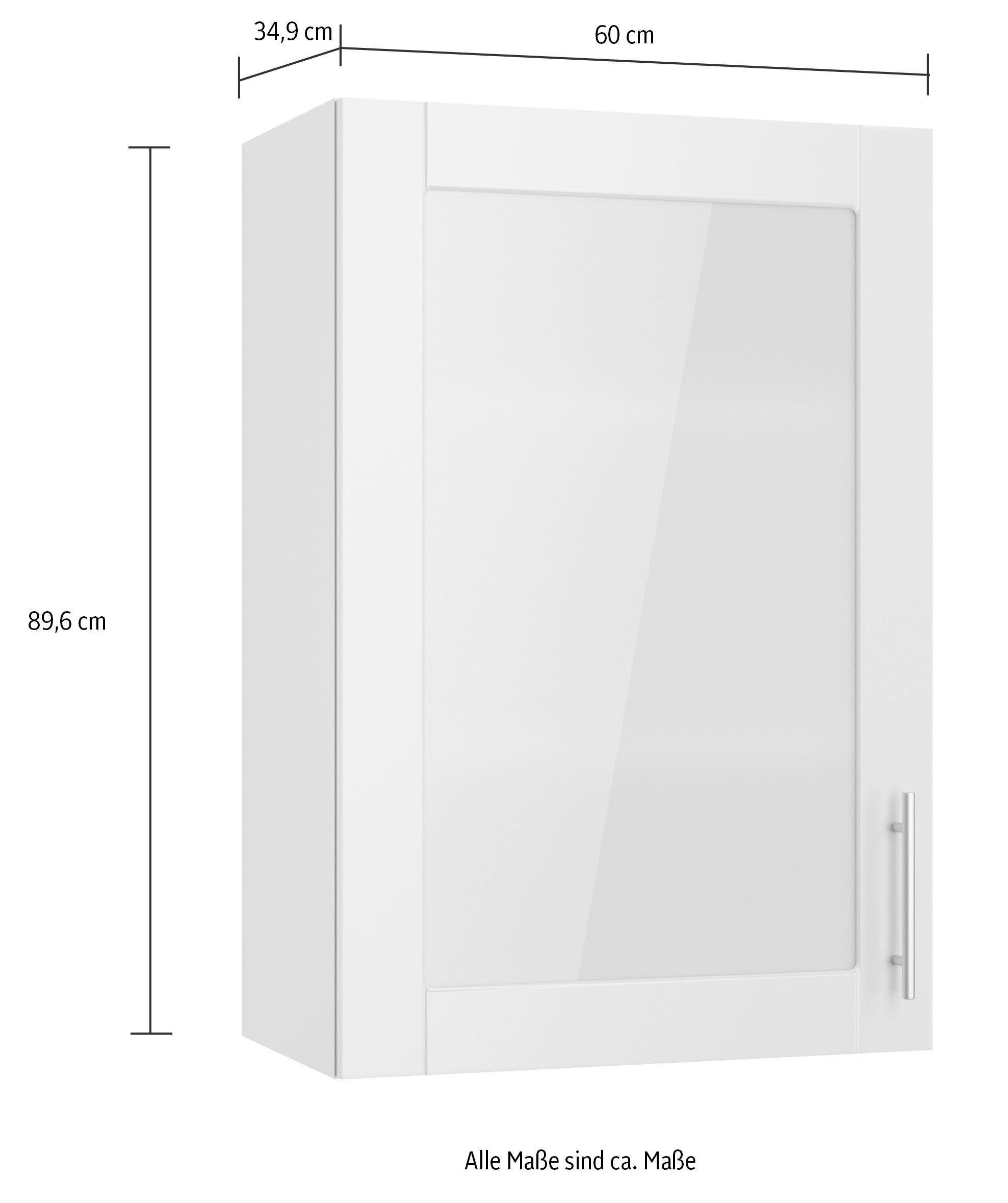 OPTIFIT Glashängeschrank Ahus Breite 60 cm hellgrau matt/hellgrau hellgrau 