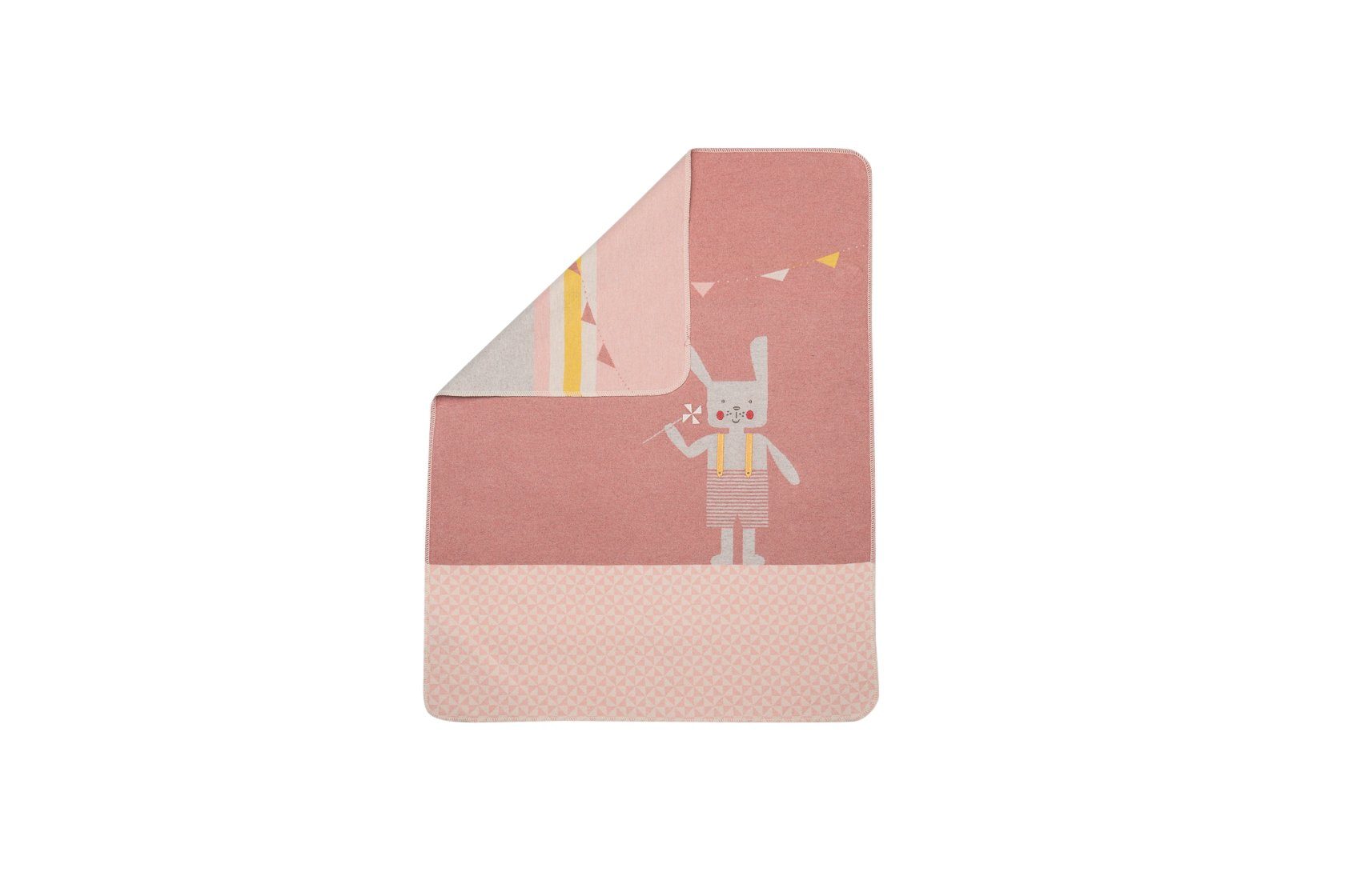 Babydecke Juwel mit Stick 'Hase' 70 x 90 cm, DAVID FUSSENEGGER